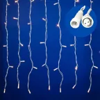 Занавес светодиодный с эффектом мерцания 3х2м Соединяемый 240 светодиодов Теплый Провод белый