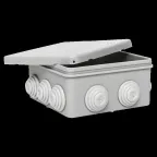 Коробка распределительная КМР-030-014 с крышкой (100х100х50) для прямого монтажа, 10 мембр. вводов серая IP55 розн. стикер EKF