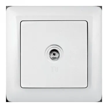 ХИТ Розетка телевизионная TV наружная оконечная белая