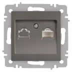 Розетка Intro Accent 6-303-09 информационная RJ45, IP20, СУ, титан