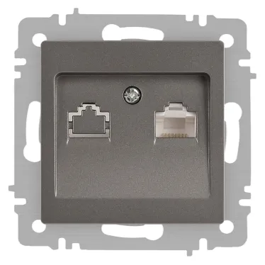 Розетка Intro Accent 6-303-09 информационная RJ45, IP20, СУ, титан