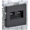BRITE Розетка двойная RJ11+RJ45 кат.5E РК/Т12-БрГ графит