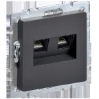 BRITE Розетка двойная RJ11+RJ45 кат.5E РК/Т12-БрГ графит
