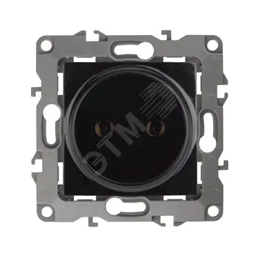 Розетка 2P, 16A-250В, Эра12, чёрный, 12-2105-06