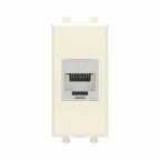 Avanti Компьютерная розетка RJ-45 без шторки модульная, кат.6А экранированная, Ванильная дымка, 1 модуль