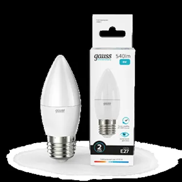 Лампа светодиодная LED 8 Вт 540 лм 4100К свеча нейтральный E27 AC 220В Elementary Gauss