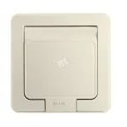 Розетка скрытая с заземлением со шторками IP44 слоновая кость