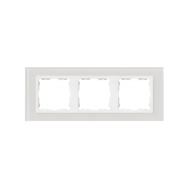 Рамка на 3 поста, S82N, белый - белый (стекло)