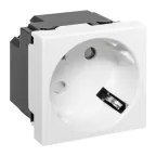                  Розетка 45х45 с заземлением 45 градусов быстрозажимные клеммы белая
               