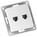 MASTER Розетка компьютерная на два присоединения, скрытой установки, в рамку, белый