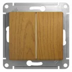 GLOSSA Выключатель двухклавишный в рамку дуб схема 5