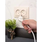 Розетка двухместная СП без заземления 10А бежевый с защитными шторками Минск