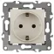 Розетка 2P+E Schuko, 16A-250В, винт, Эра12, слоновая кость, 12-2111-02