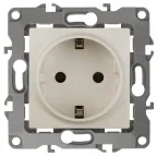 Розетка 2P+E Schuko, 16A-250В, винт, Эра12, слоновая кость, 12-2111-02