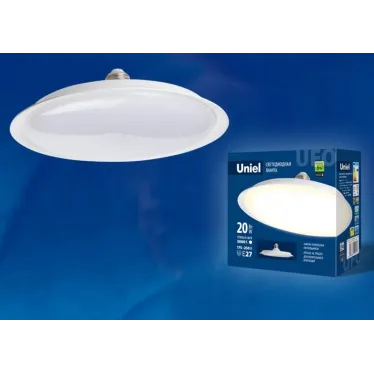 Лампа светодиодная LED-U165-20W/3000K/E27/FR PLU01WH Форма UFO матовая Теплый (3000K) Картон
