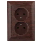 Розетка Intro Solo 4-204-10 без заземления двойная 16А-250В, IP20, СУ, венге