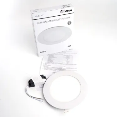 Светильник светодиодный ДВО-9w 6400K 740Лм slim белый