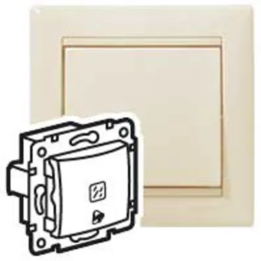 VALENA Кнопка с подсветкой и символом Звонок в рамку слоновая кость