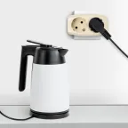 Тройник 2гн, с заземл, со шторками (сл. кость) (10/60/1440) SP-2e-I