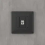 Avanti Компьютерная розетка RJ-45 без шторки в стену, кат.5e одинарная экранированная, Черный матовый