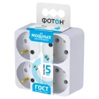                  Разветвитель электрический (четверник) АМ 16-4Е,16А, с заземлением
               