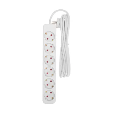 Удлинитель STANDARD 6 гнезд, 3 м, 3х1,0 мм2, с/з, белый