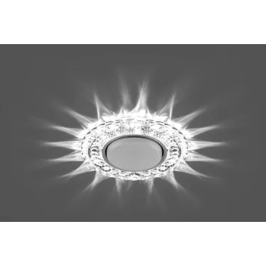 Светильник ДВО-15w GX53 без лампы со светодиодной подсветкой 4000К прозрачный хром