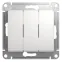 GLOSSA Выключатель трехклавишный в рамку белый схема 3