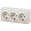 Розетка 3х2P+E Schuko, 16A-250В, ОУ, Эра Эксперт, сл.кость, 11-2208-02