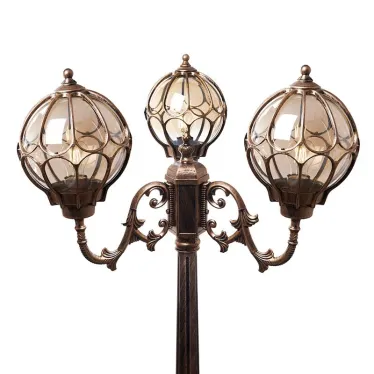 Светильник НТУ-3х60w столб Е27 IP44 черное золото