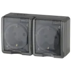                  Розетка 2х2P+E IP54, 16A-250В, ОУ, Эра Эксперт, серый, 11-2403-03
               
