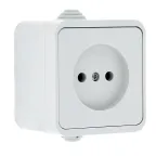Прага Розетка 10А без заземления IP44 белая