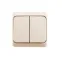 ЭТЮД Выключатель двухклавишный наружный с подсветкой бежевый сх.5