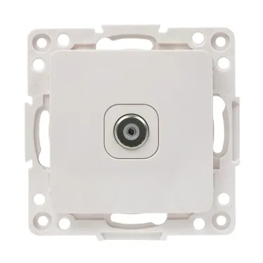 Стокгольм Механизм Розетки TV 1-местной проходной 75Ом 5-862МГц белый