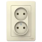 BLANCA скрытой установки розетка двойная без заземления без шторок, 16А, 250В, молочный