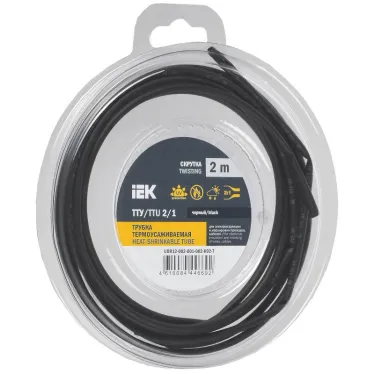 Трубка термоусадочная ТТУ нг-LS 2/1 черная (2м/упак) IEK