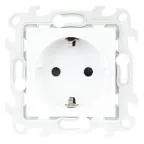 Розетка 2К+З Schuko со штор, белый