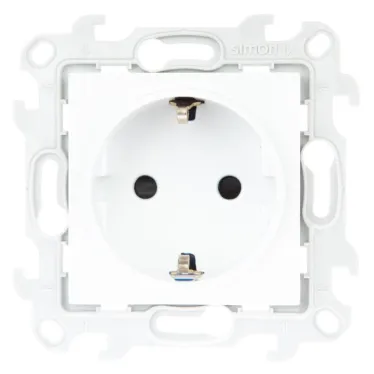 Розетка 2К+З Schuko со штор, белый