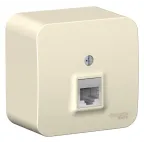 Розетка BLANCA наружная телефонная RJ11, с изолирующей пластиной, молочный