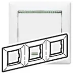 VALENA Рамка 3 поста горизонтальная белый/кристалл