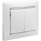 VALENA Выключатель двухклавишный в рамку белый