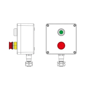 Взрывозащищенный пост управления из полиэстера CPE-P-05-(1xP1G(11)-1xP3E(11))-1xKAEPM2MHK-20(C)1Ex d e IIC Т5 Gb / Ex tb IIIC T95°C Db IP66 / КЗ