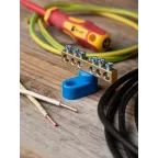 Шина 0 N (6х9мм) 6 отверстий латунь синий угловой изолятор PROxima