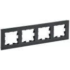 BRITE Рамка 4 поста РУ-4-2-БрЧ стекло черный