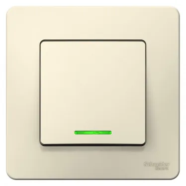 BLANCA скрытой установки одноклавишный выключатель (cх.1) с подсветкой, 6A, 250B, молочный