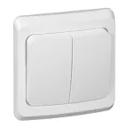ЭТЮД Выключатель двухклавишный скрытый белый сх.5