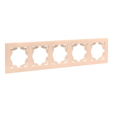 Валенсия рамка 5-местная кремовая