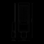 Светильник уличный консольный ДКУ 120 Вт 11000 лм 5000К AC 220В IP65 546х170х67мм широкая КСС Ш Avenue Gauss