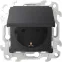 Розетка 2К+З Schuko IP44, графит