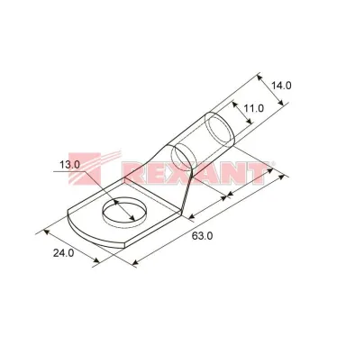 Наконечник ТМЛ 50-12-11 (50 кв мм - 12 мм) ГОСТ 7386-80 5шт, REXANT